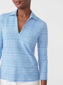 Aida 3/4 Sleeve Top In Pocket Square-J.McLaughlin New