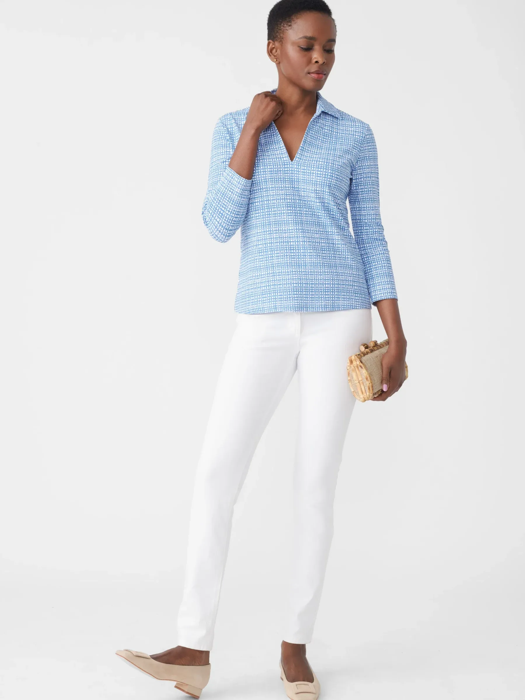 Aida 3/4 Sleeve Top In Pocket Square-J.McLaughlin New