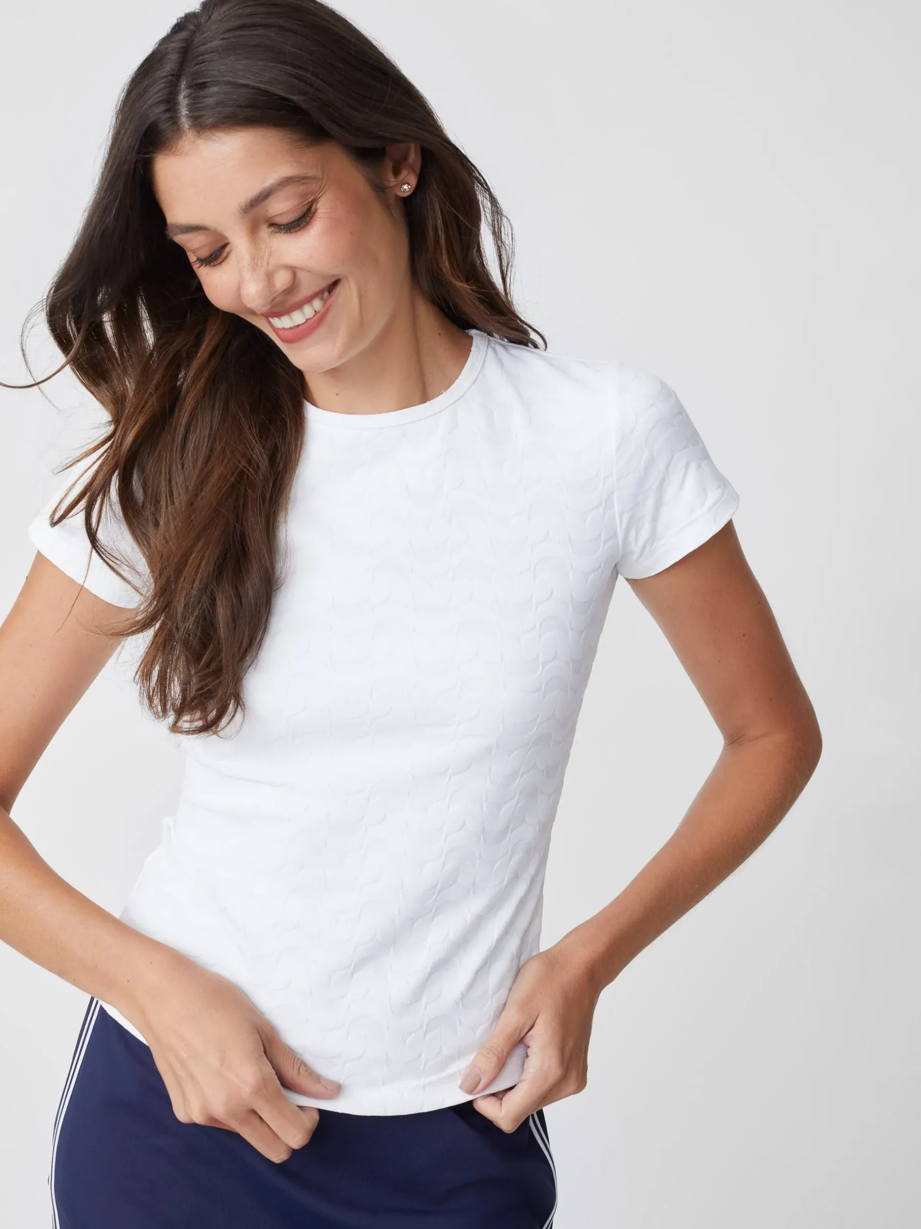 Allie Cap Sleeve Tee In Deco Tulip Jacquard-J.McLaughlin Hot