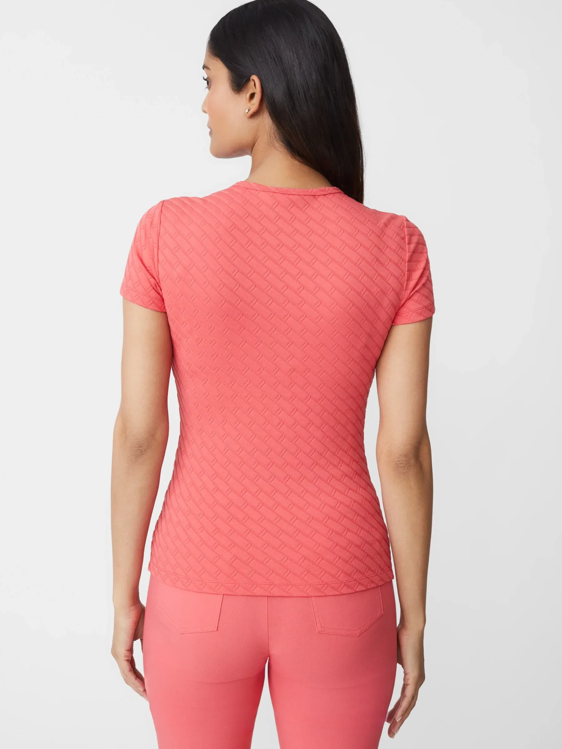 Allie Cap Sleeve Tee In Fernwood Geo Jacquard-J.McLaughlin Outlet