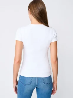 Allie Cap Sleeve Tee In Fernwood Geo Jacquard-J.McLaughlin Outlet