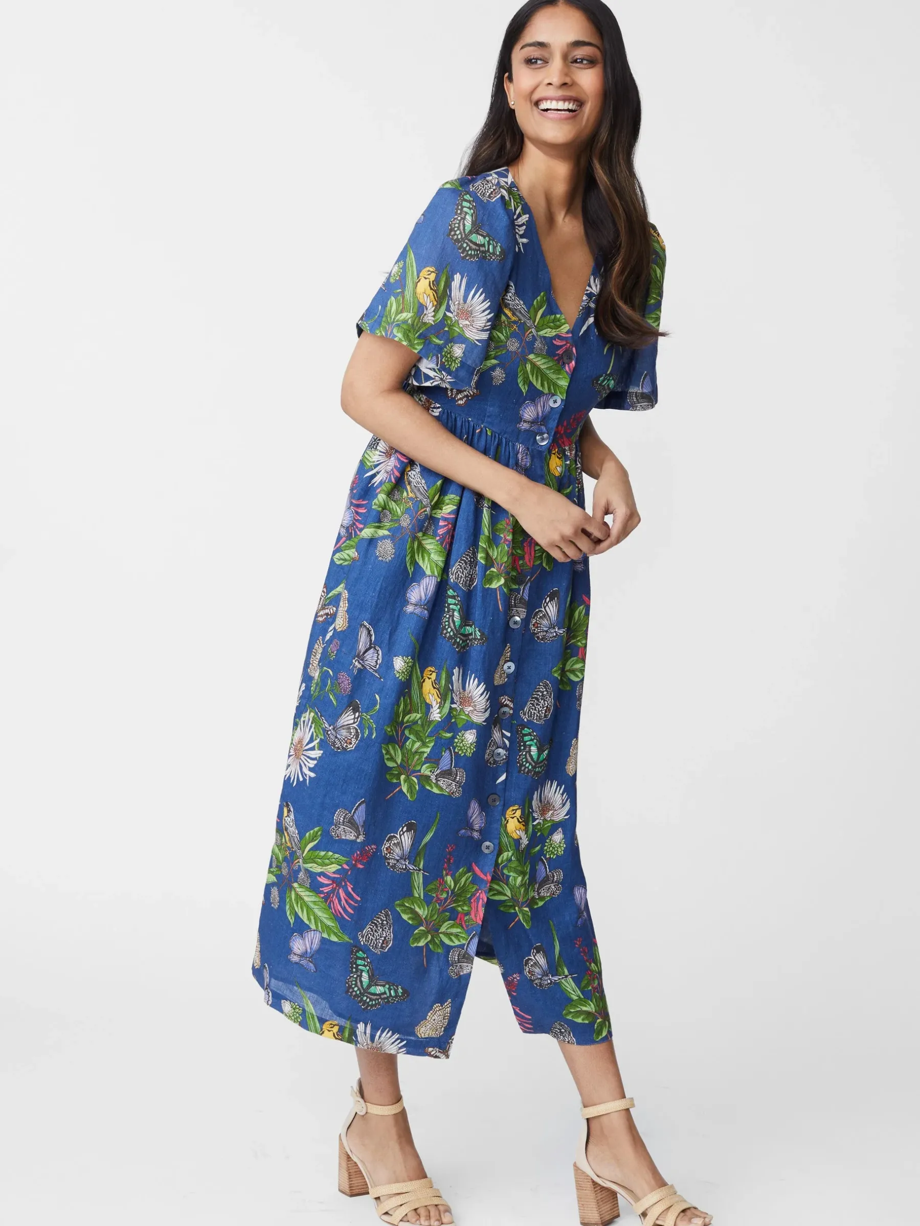 Annora Linen Dress In Jardin Mariposa-J.McLaughlin Fashion