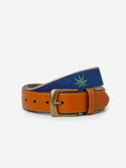 Archie Embroidered Belt In Marijuana Leaf-J.McLaughlin Clearance