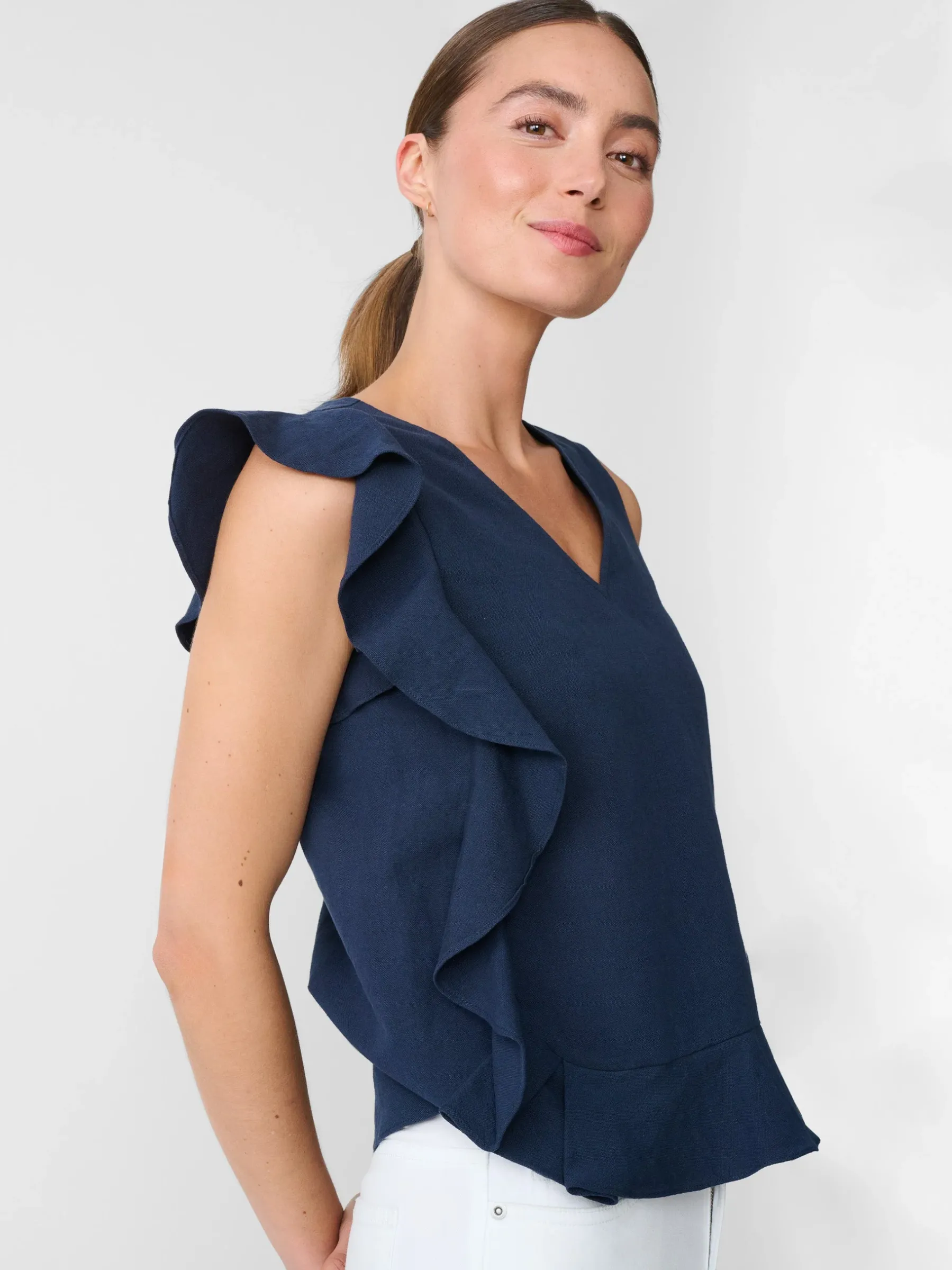 Athena Linen Blouse-J.McLaughlin Hot