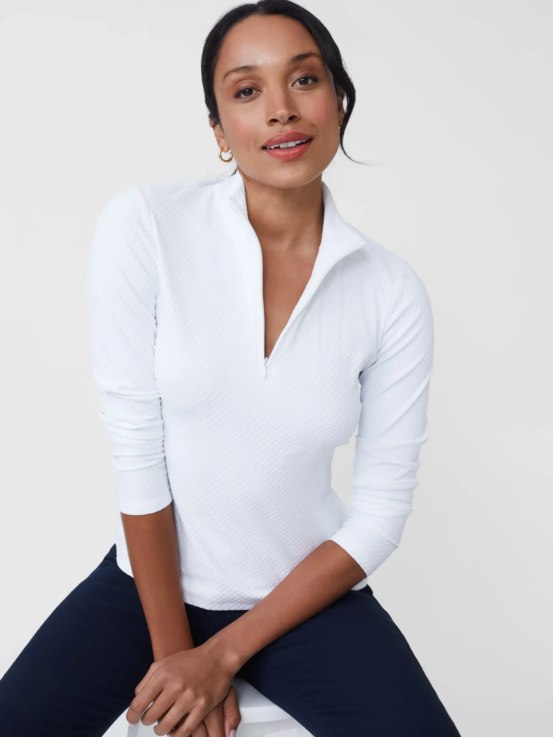 Bedford Top In Mini Raffia Jacquard-J.McLaughlin Clearance