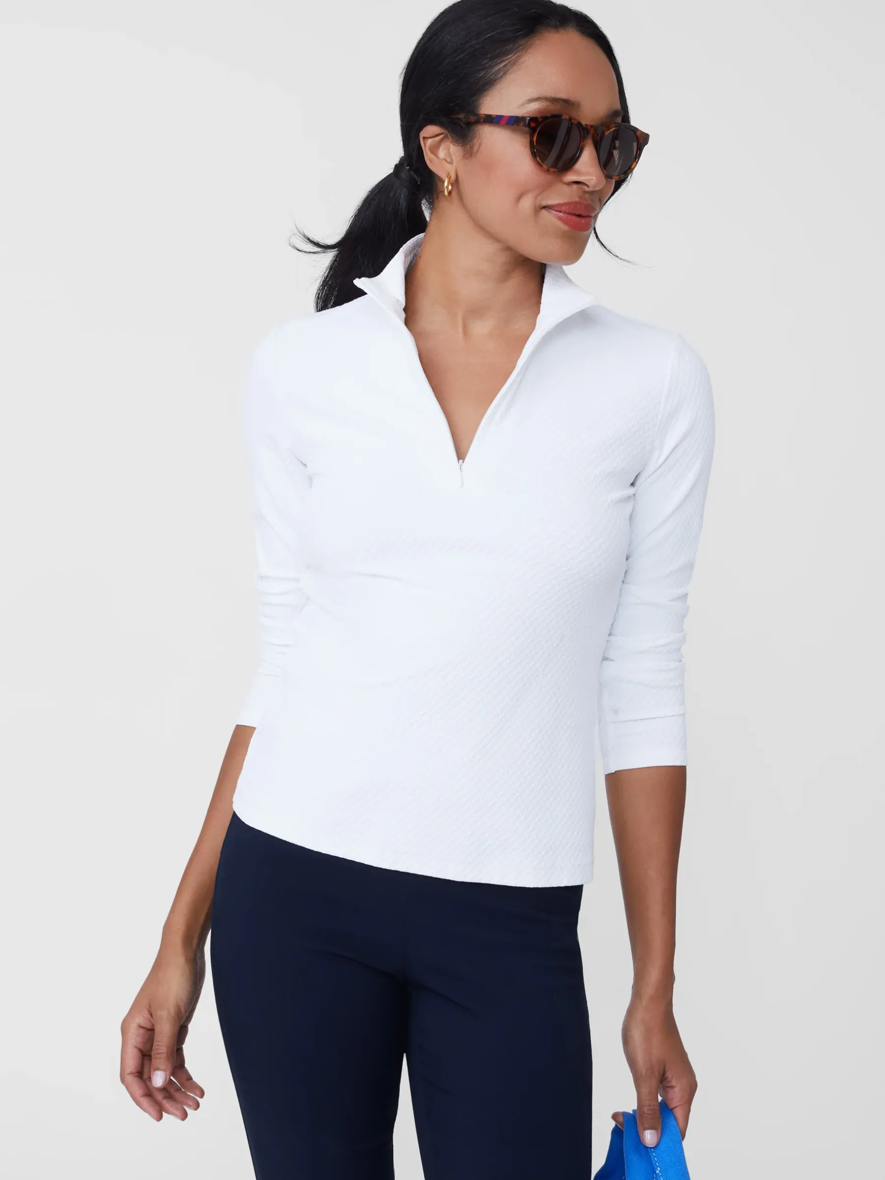 Bedford Top In Mini Raffia Jacquard-J.McLaughlin Clearance
