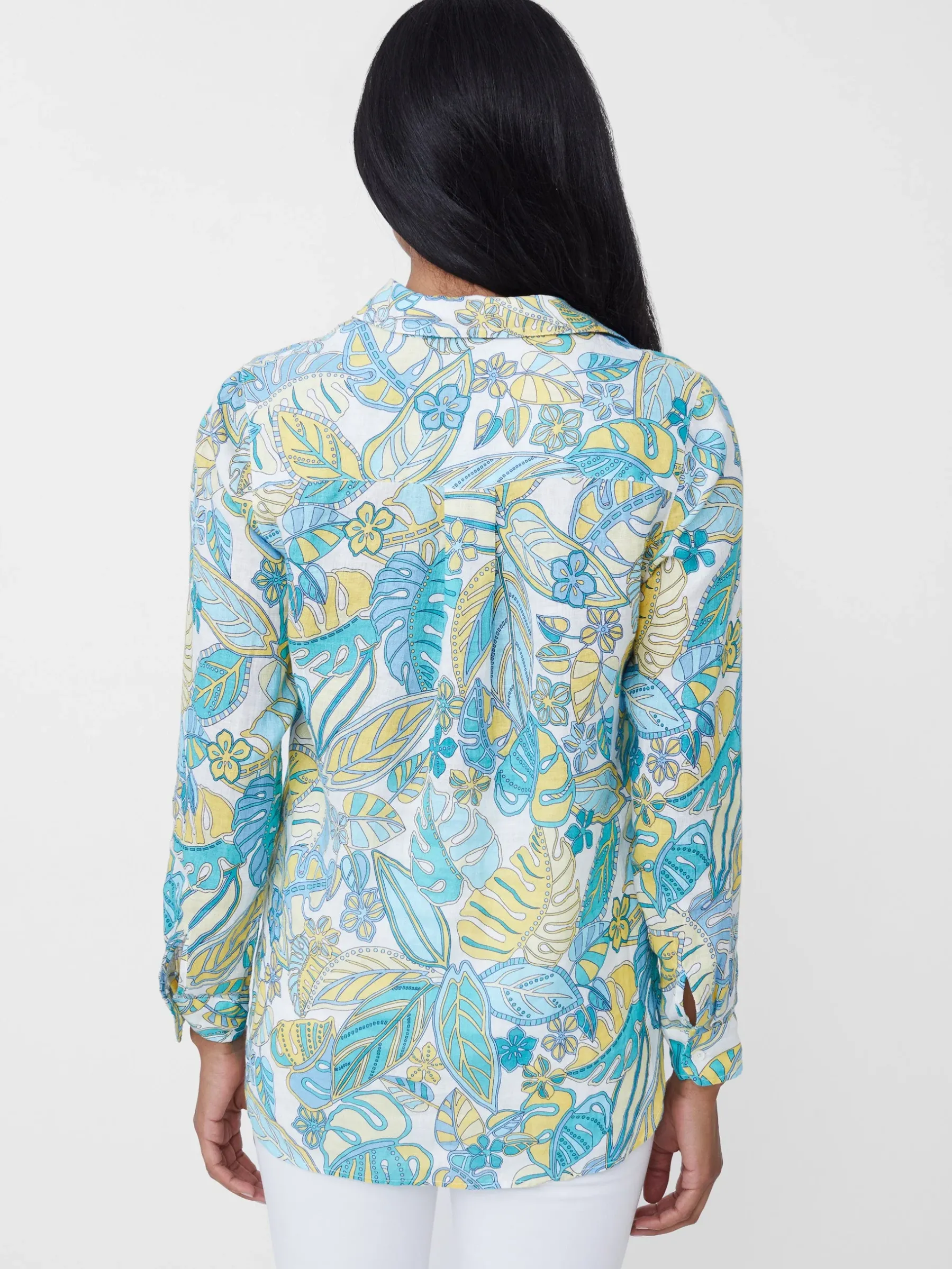 Britt Linen Shirt In Beach Bouquet-J.McLaughlin Clearance