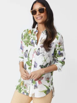 Britt Linen Shirt In Jardin Mariposa-J.McLaughlin Outlet