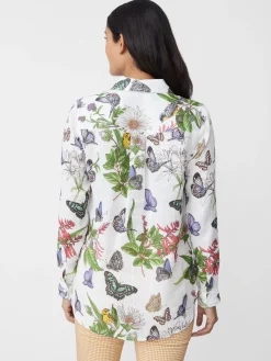 Britt Linen Shirt In Jardin Mariposa-J.McLaughlin Outlet