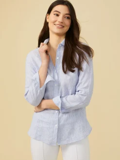Britt Linen Shirt In Stripe-J.McLaughlin Online