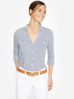 Brynn Linen Shirt In Stripe-J.McLaughlin Discount
