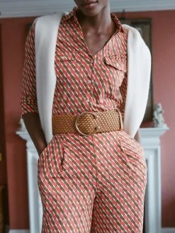 Brynn Lyford Jersey Shirt In Mini Fernwood Geo-J.McLaughlin Outlet