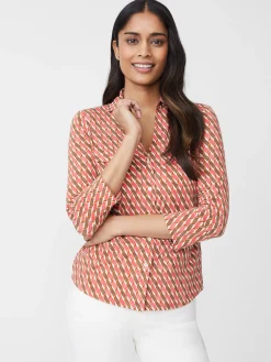 Brynn Lyford Jersey Shirt In Mini Fernwood Geo-J.McLaughlin Outlet