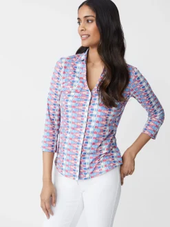 Brynn Lyford Jersey Shirt In Square Code-J.McLaughlin Fashion