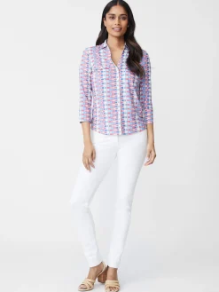 Brynn Lyford Jersey Shirt In Square Code-J.McLaughlin Fashion