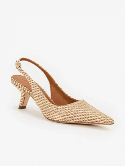 Cassidy Grasscloth Slingback Heels-J.McLaughlin Fashion