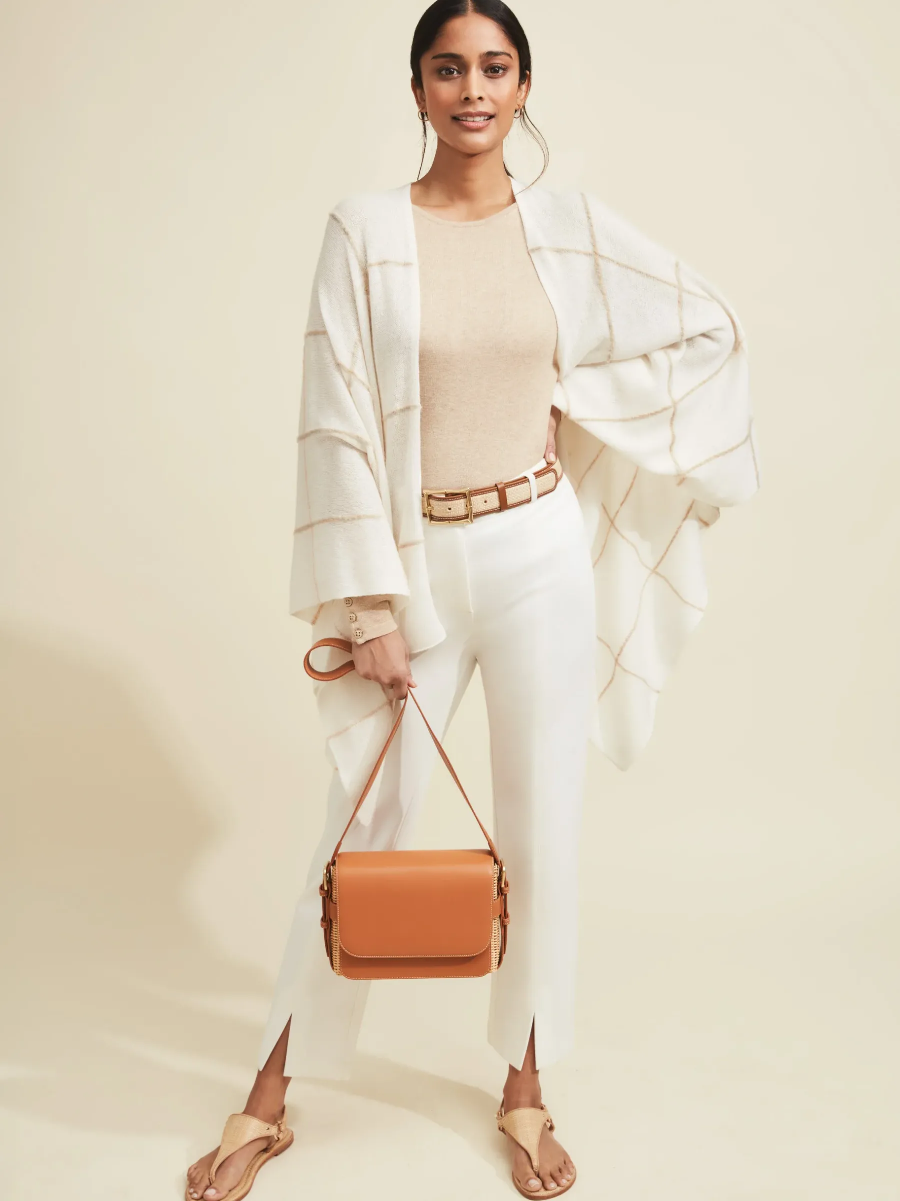 Chantal Cashmere Wrap In Window Pane-J.McLaughlin Outlet