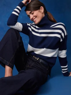 Clara Cashmere Turtleneck In Stripe-J.McLaughlin Sale