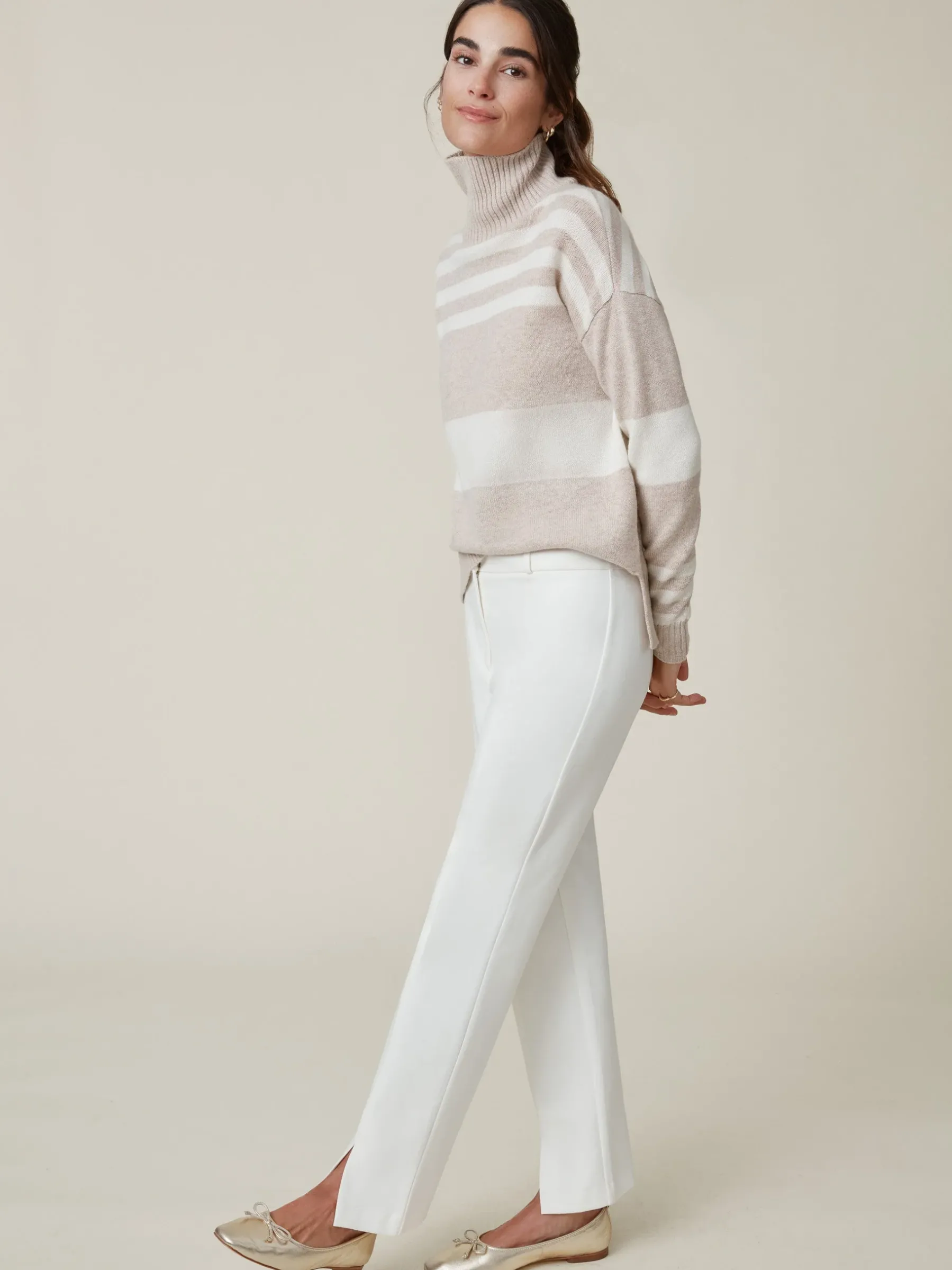 Clara Cashmere Turtleneck In Stripe-J.McLaughlin Clearance