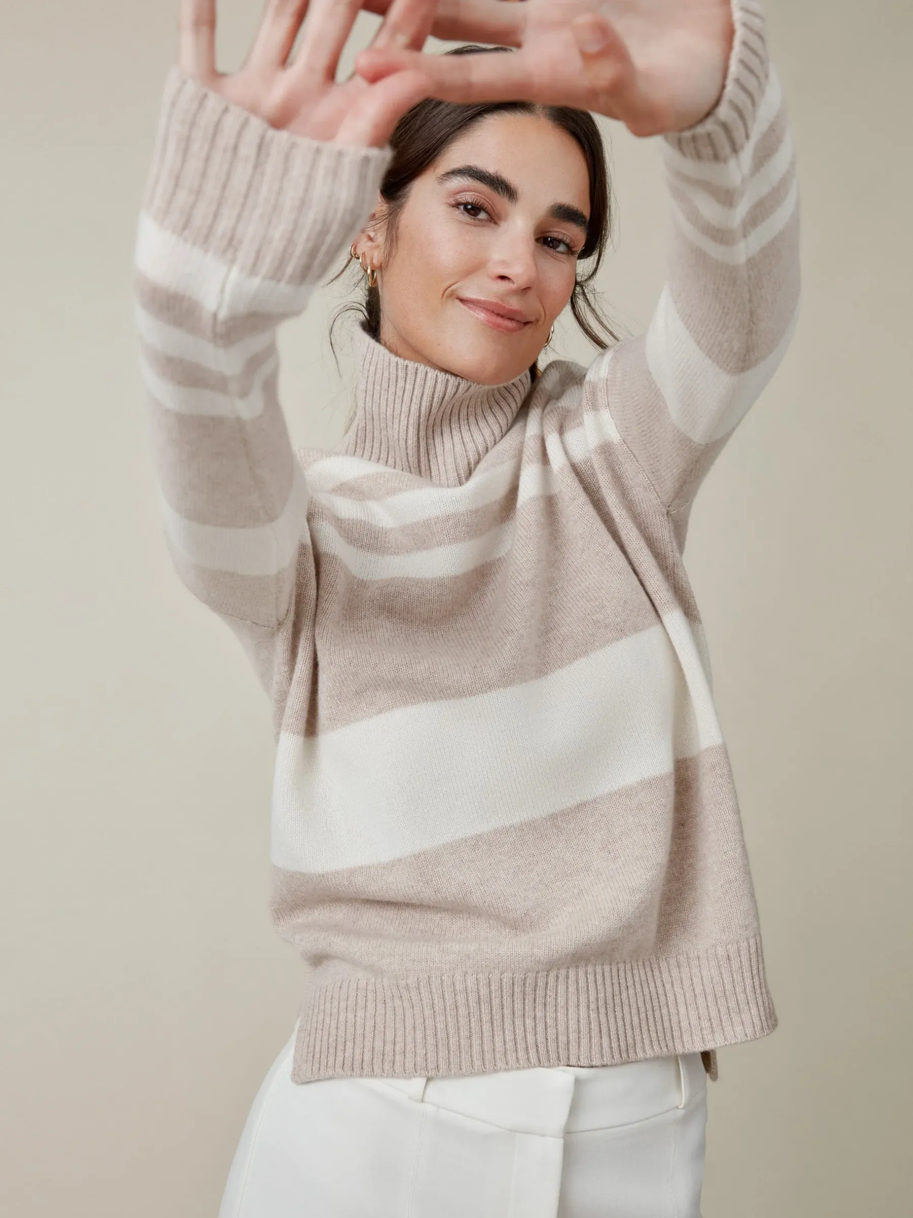 Clara Cashmere Turtleneck In Stripe-J.McLaughlin Clearance