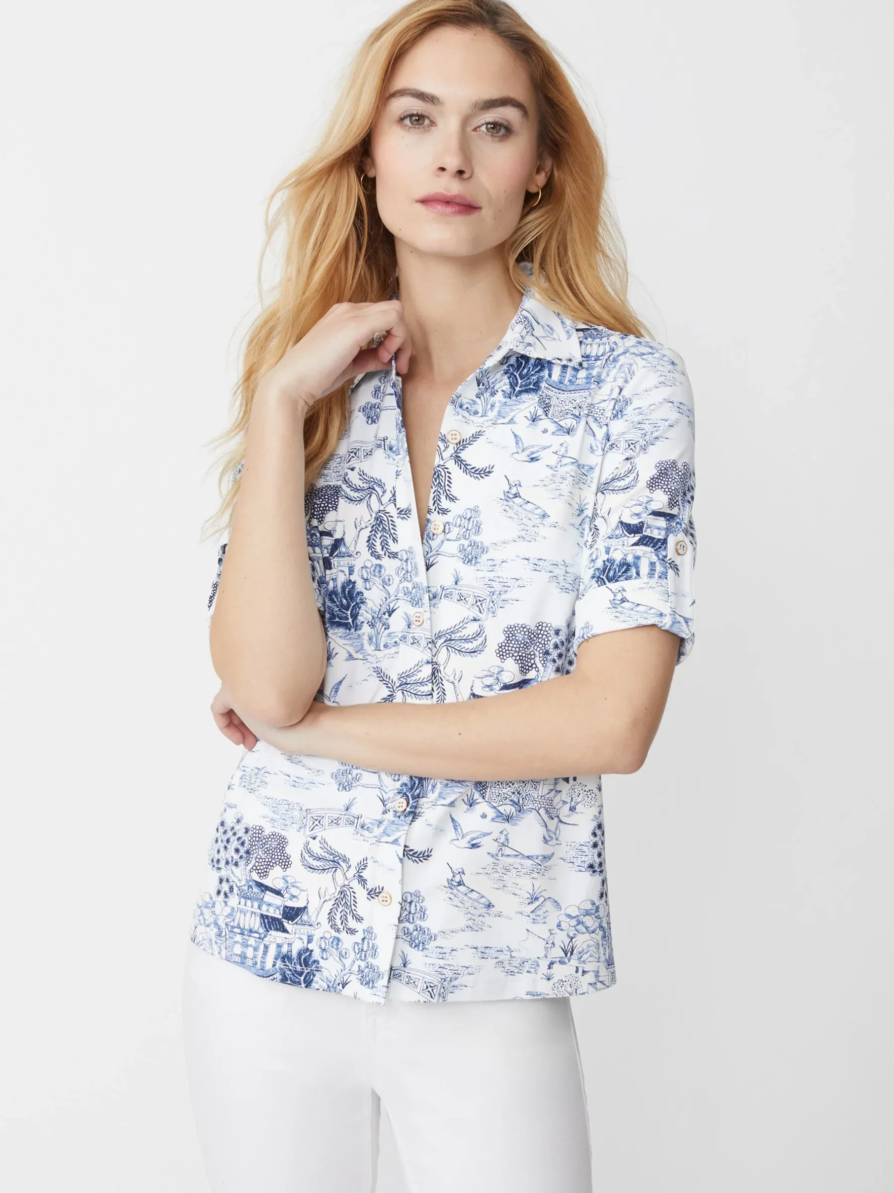 Cornelia Shirt In Chinoiserie Toile-J.McLaughlin Fashion