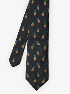 Cotton Silk Tie In Pineapple-J.McLaughlin Discount