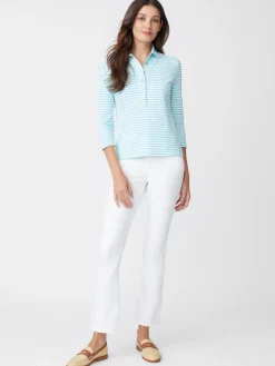 Court 3/4 Sleeve Polo In Stripe-J.McLaughlin Fashion