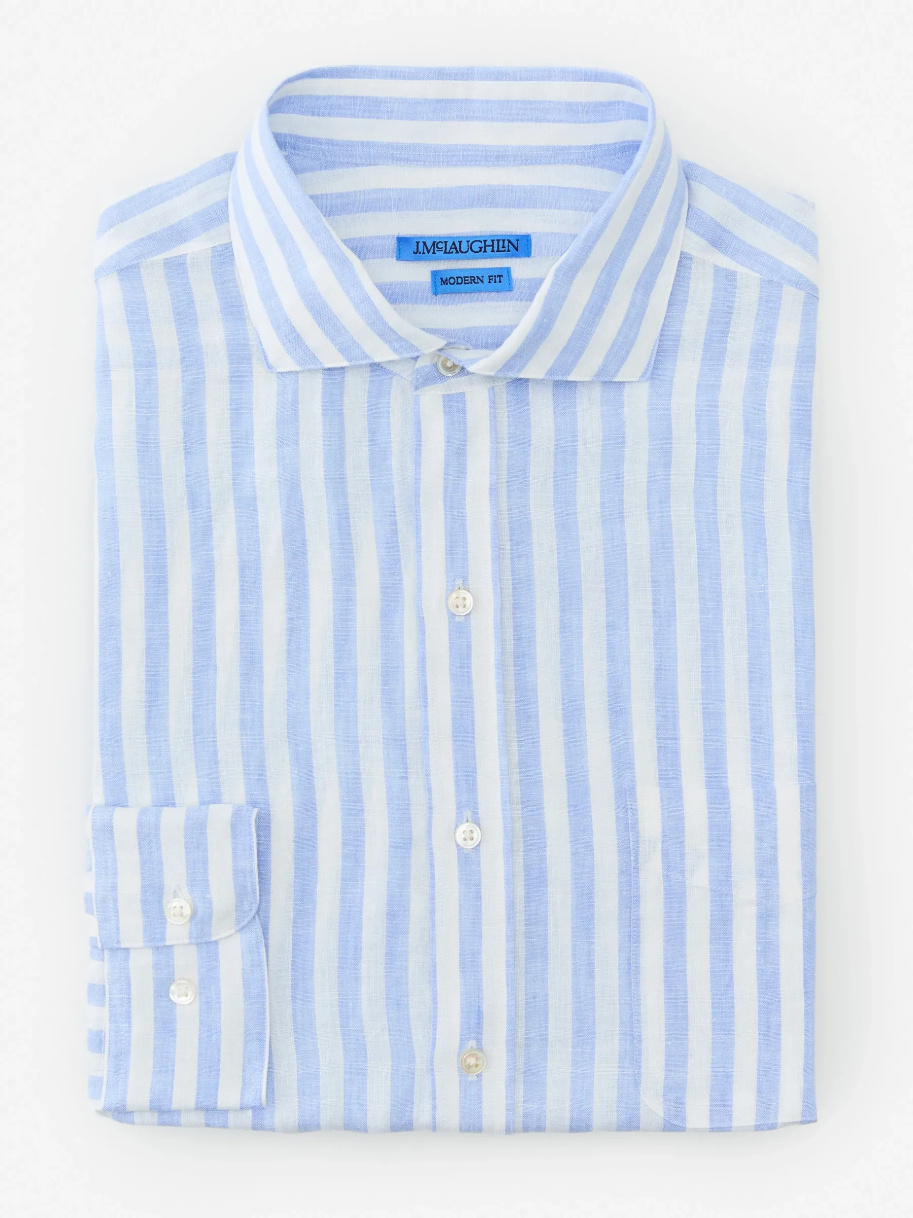 Drummond Modern Fit Linen Shirt In Bengal Stripe-J.McLaughlin New