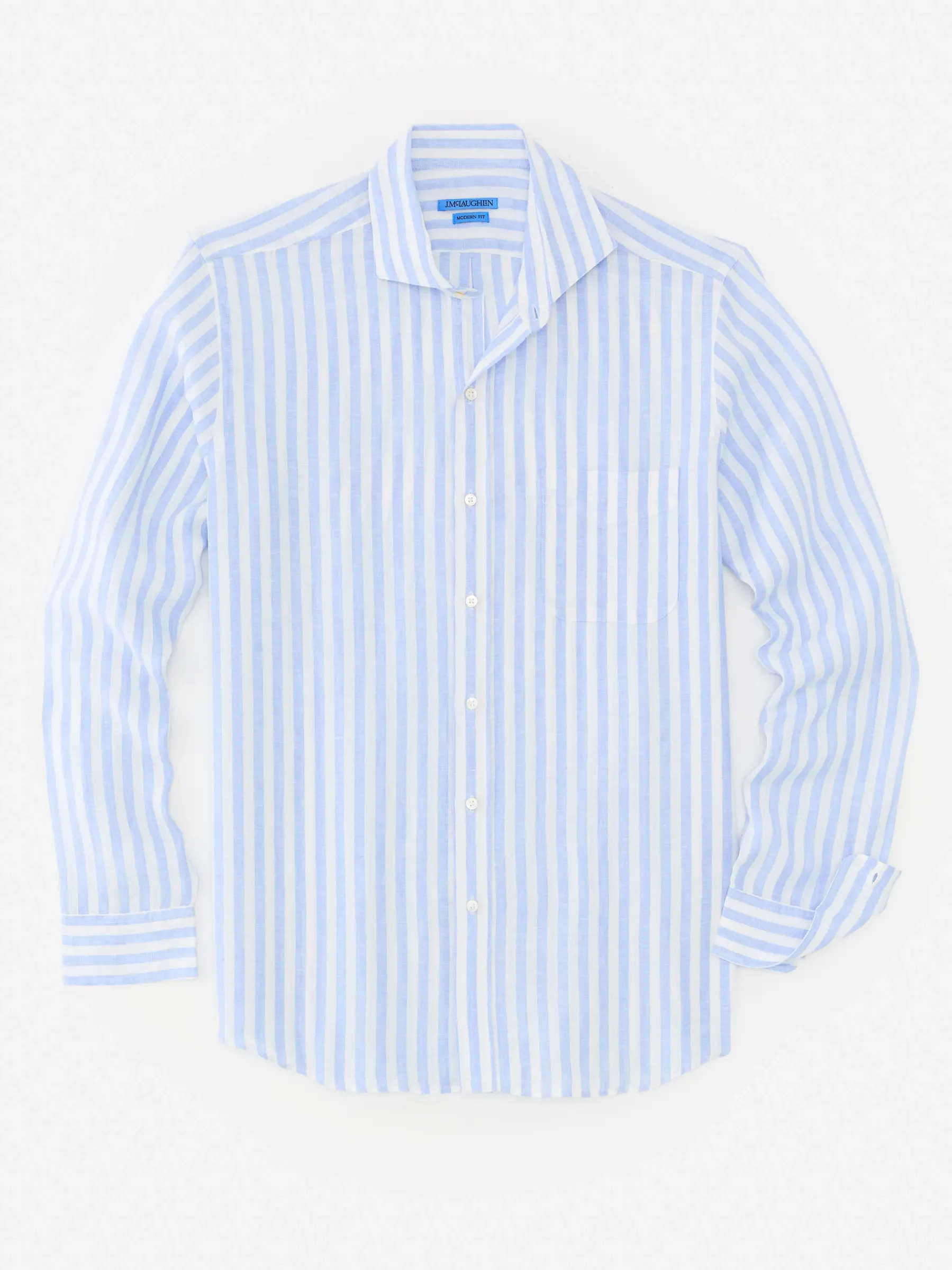 Drummond Modern Fit Linen Shirt In Bengal Stripe-J.McLaughlin New