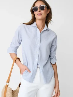 Finn Seersucker Shirt In Stripe-J.McLaughlin Discount