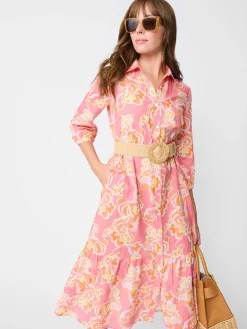Foley Linen Dress In Trinidad Abstract-J.McLaughlin New
