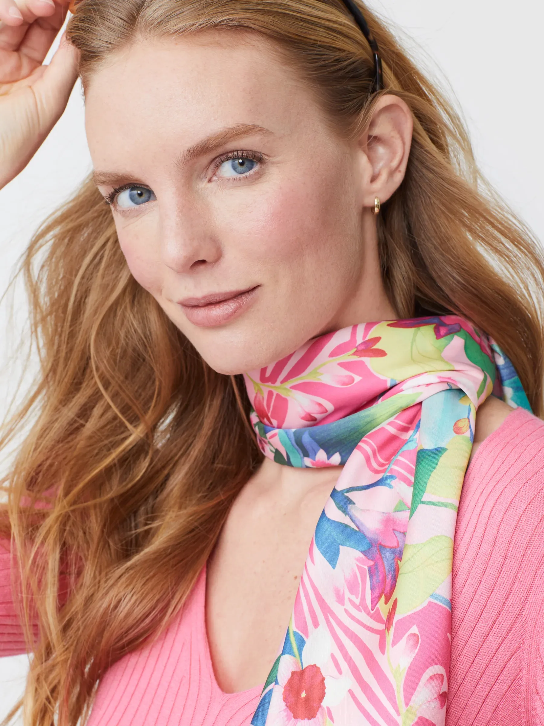 Gemma Scarf In Floral Reef Border-J.McLaughlin Fashion