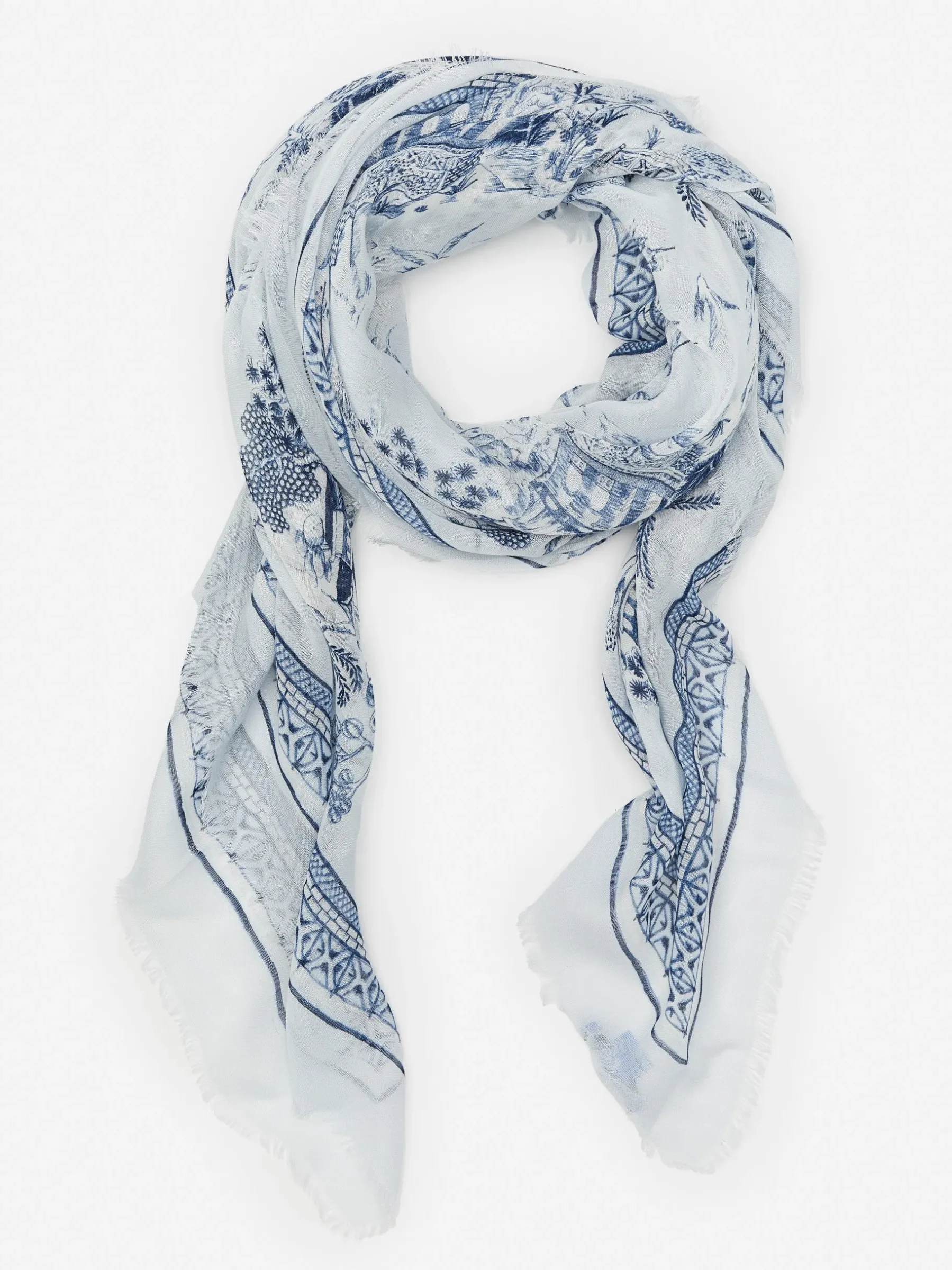 Giselle Scarf In Chinoiserie Toile Square-J.McLaughlin Online