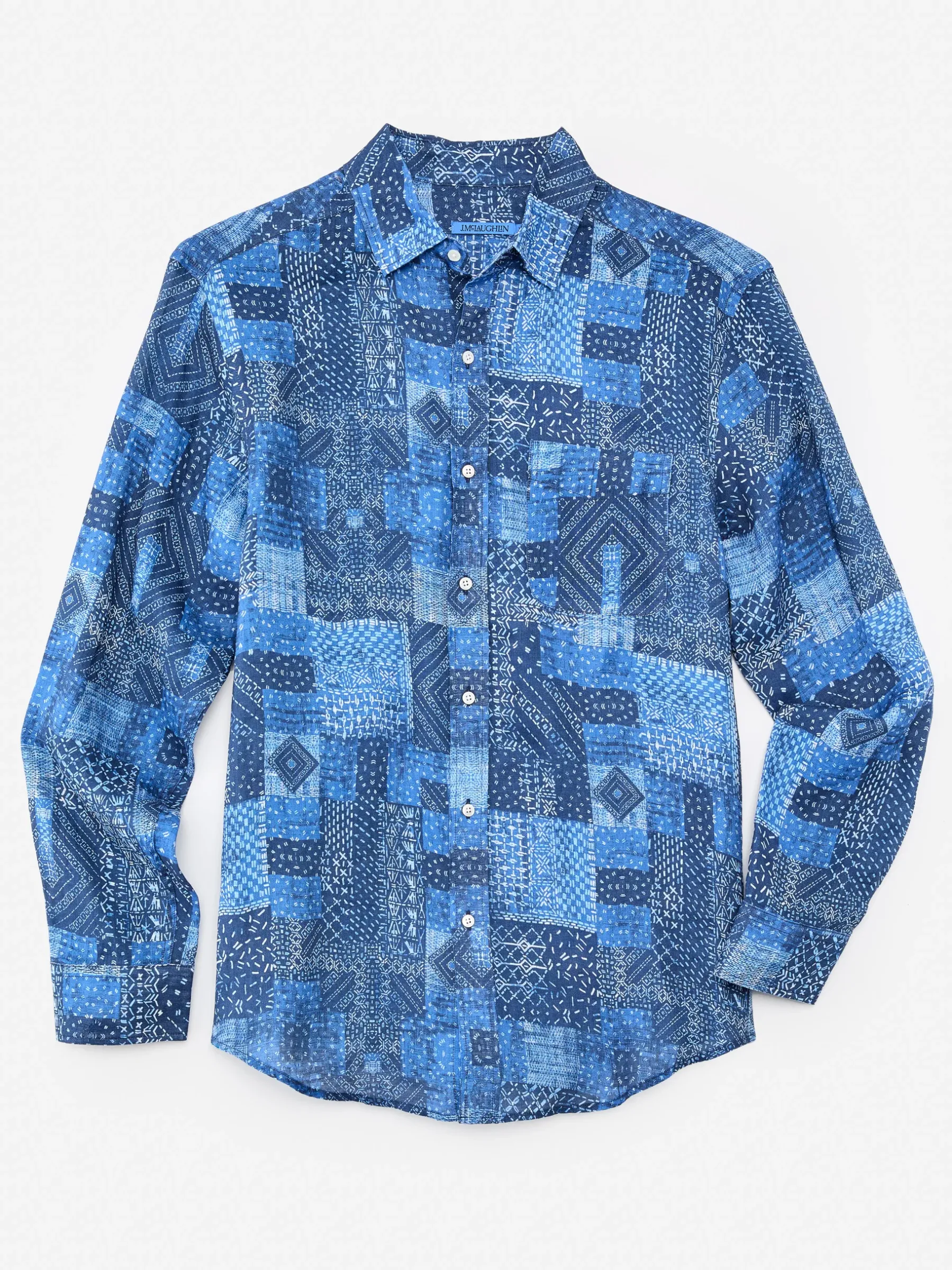 Gramercy Classic Fit Linen Shirt In Diamond Patch-J.McLaughlin Discount