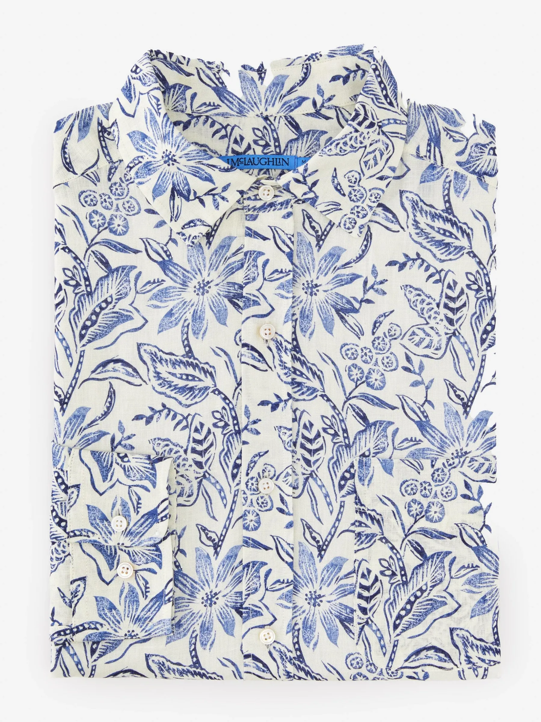 Gramercy Classic Fit Linen Shirt In Indigo Flora-J.McLaughlin Best