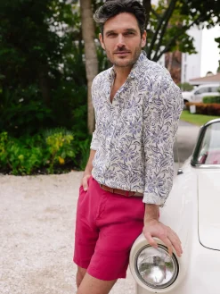 Gramercy Classic Fit Linen Shirt In Indigo Flora-J.McLaughlin Best