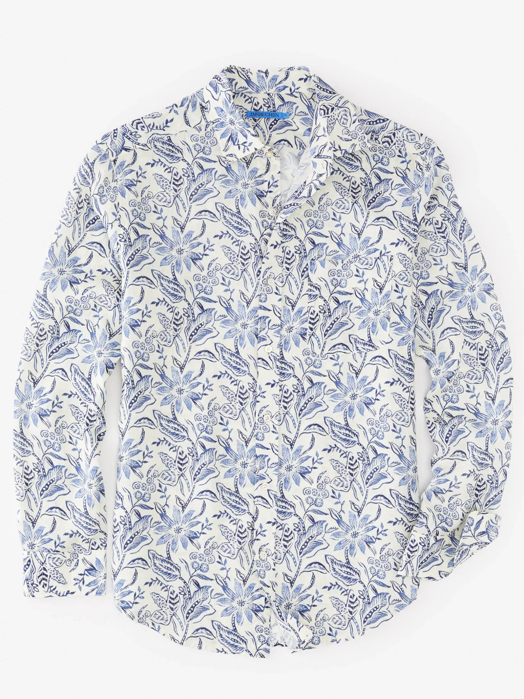 Gramercy Classic Fit Linen Shirt In Indigo Flora-J.McLaughlin Best