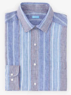 Gramercy Classic Fit Linen Shirt In Multi Stripe-J.McLaughlin Online
