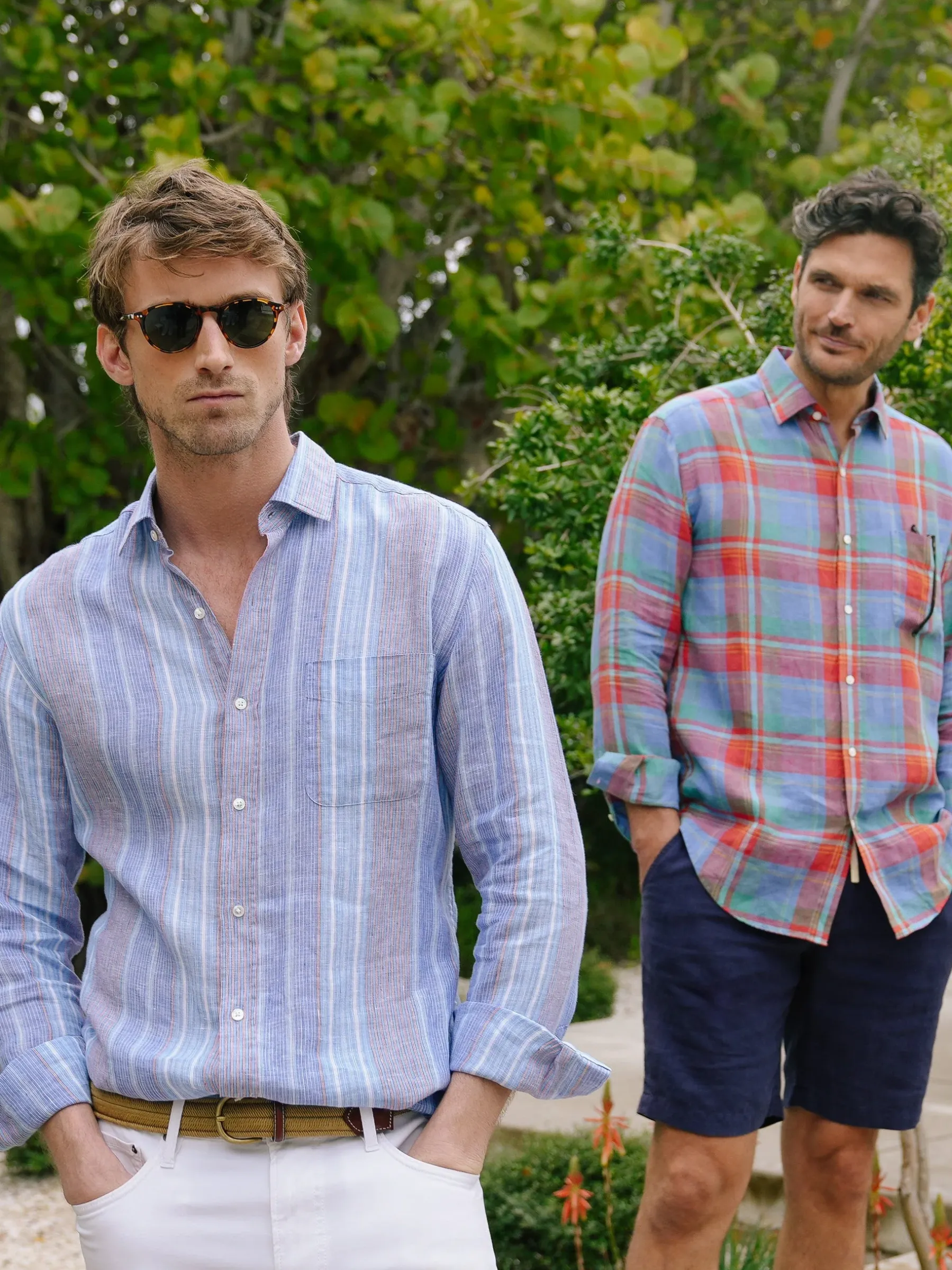 Gramercy Classic Fit Linen Shirt In Multi Stripe-J.McLaughlin Online