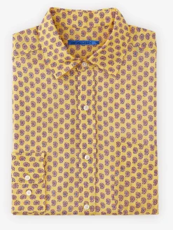 Gramercy Classic Fit Linen Shirt In Mini Surf Paisley-J.McLaughlin Fashion
