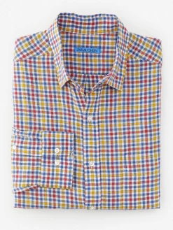 Gramercy Classic Fit Linen Shirt In Gingham-J.McLaughlin Clearance