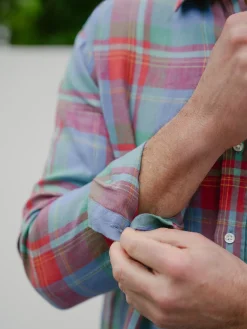 Gramercy Classic Fit Linen Shirt In Plaid-J.McLaughlin Outlet
