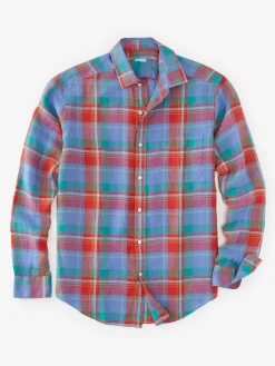 Gramercy Classic Fit Linen Shirt In Plaid-J.McLaughlin Outlet