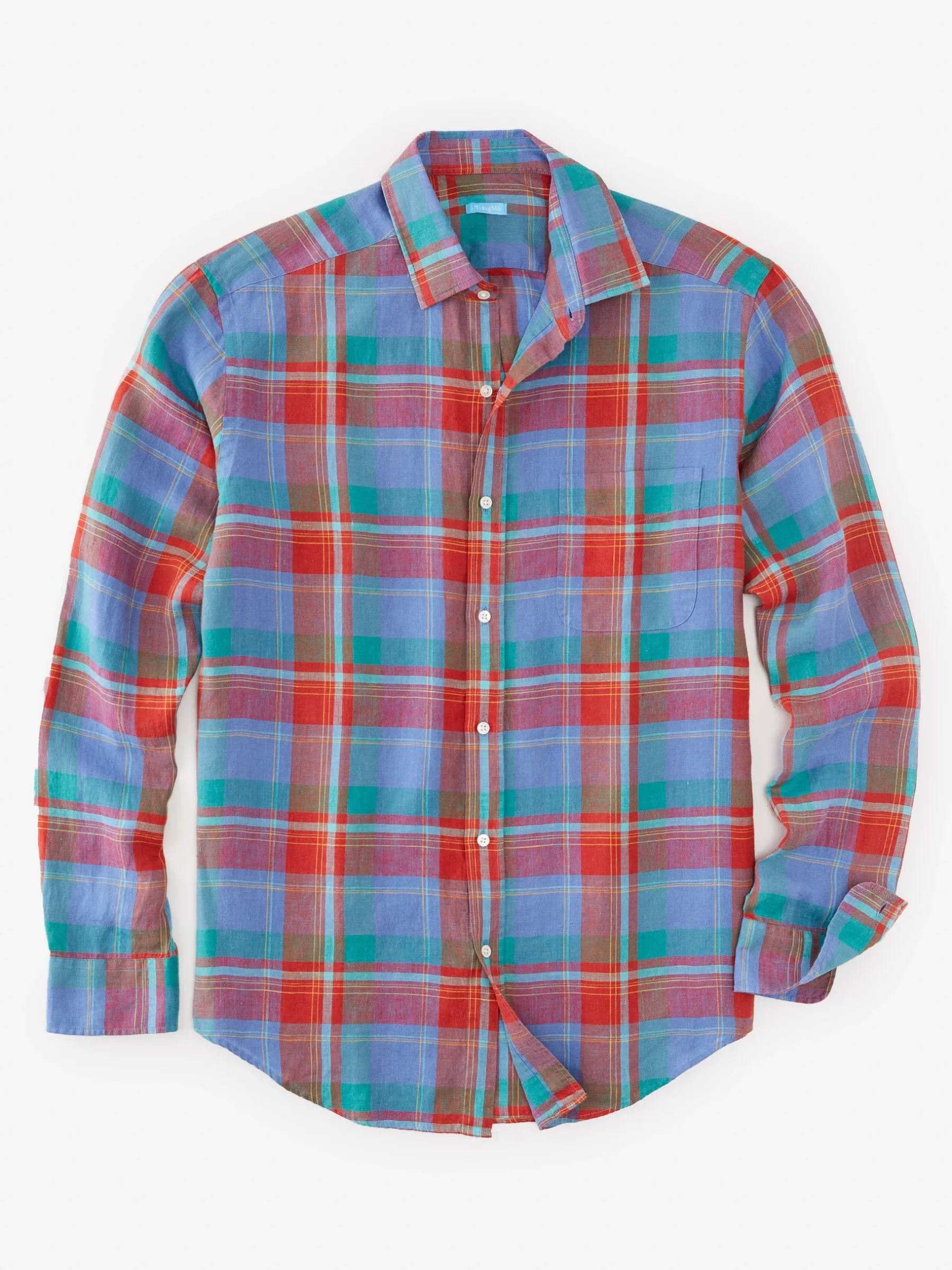 Gramercy Classic Fit Linen Shirt In Plaid-J.McLaughlin Outlet