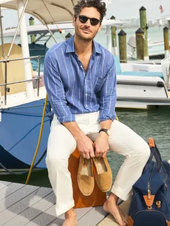 Gramercy Classic Fit Linen Shirt In Stripe-J.McLaughlin Sale