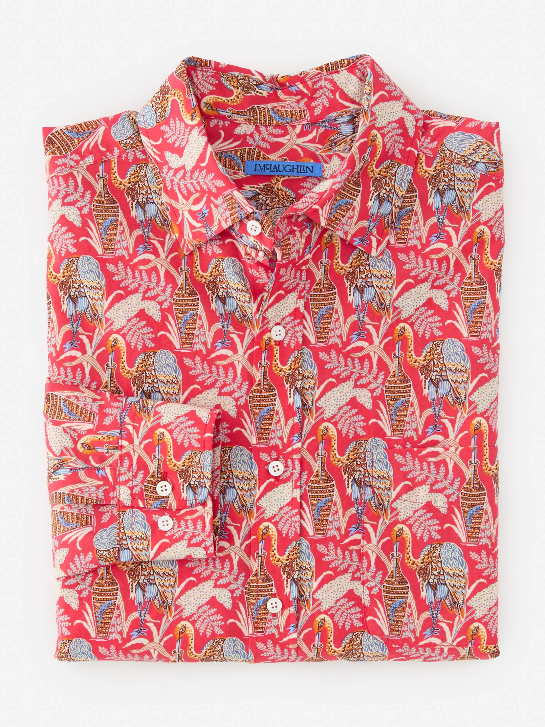 Gramercy Modern Fit Silk Blend Shirt In Rare Bird-J.McLaughlin Sale