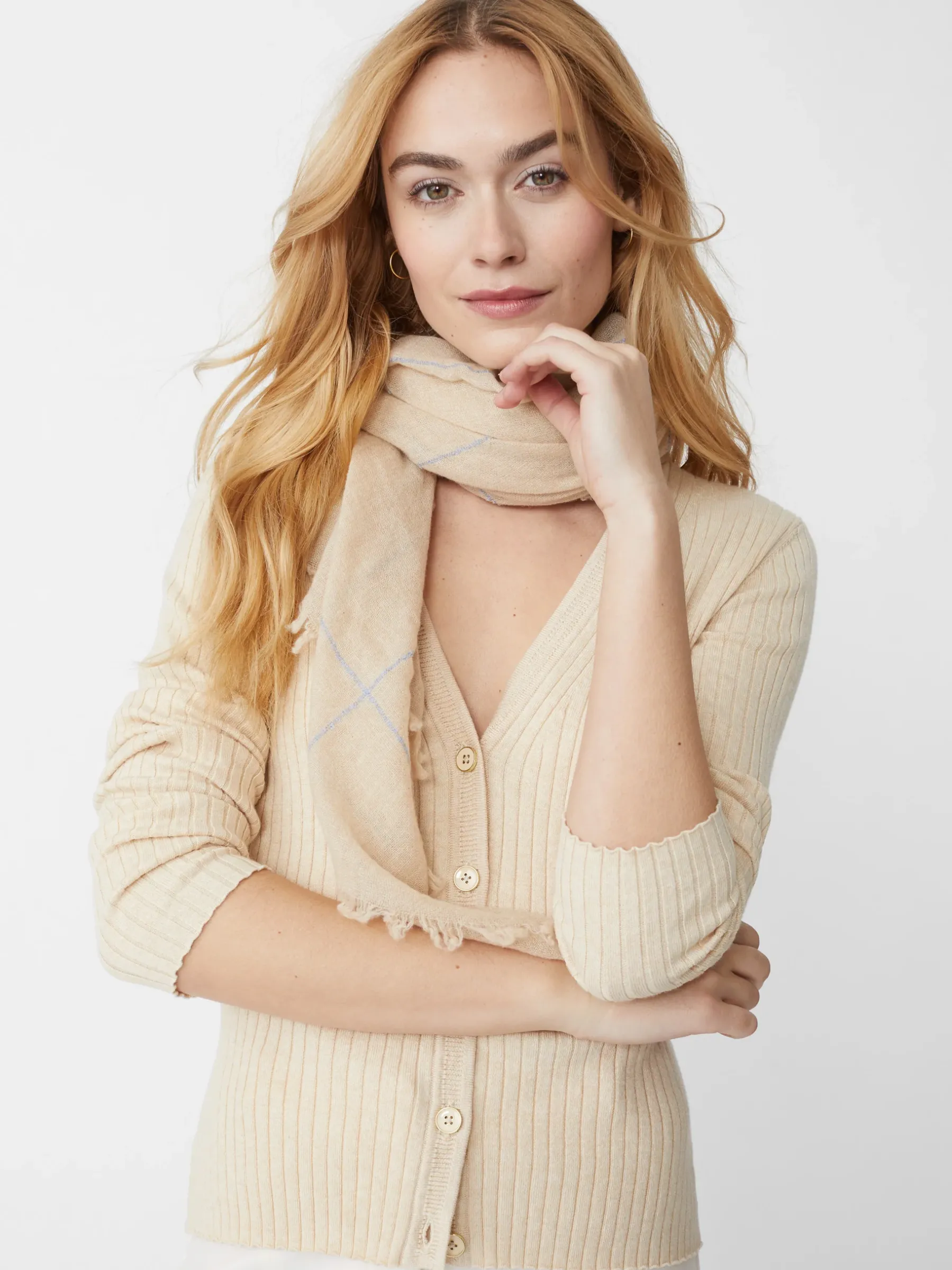 Ivana Cashmere Scarf In Window Pane-J.McLaughlin Best