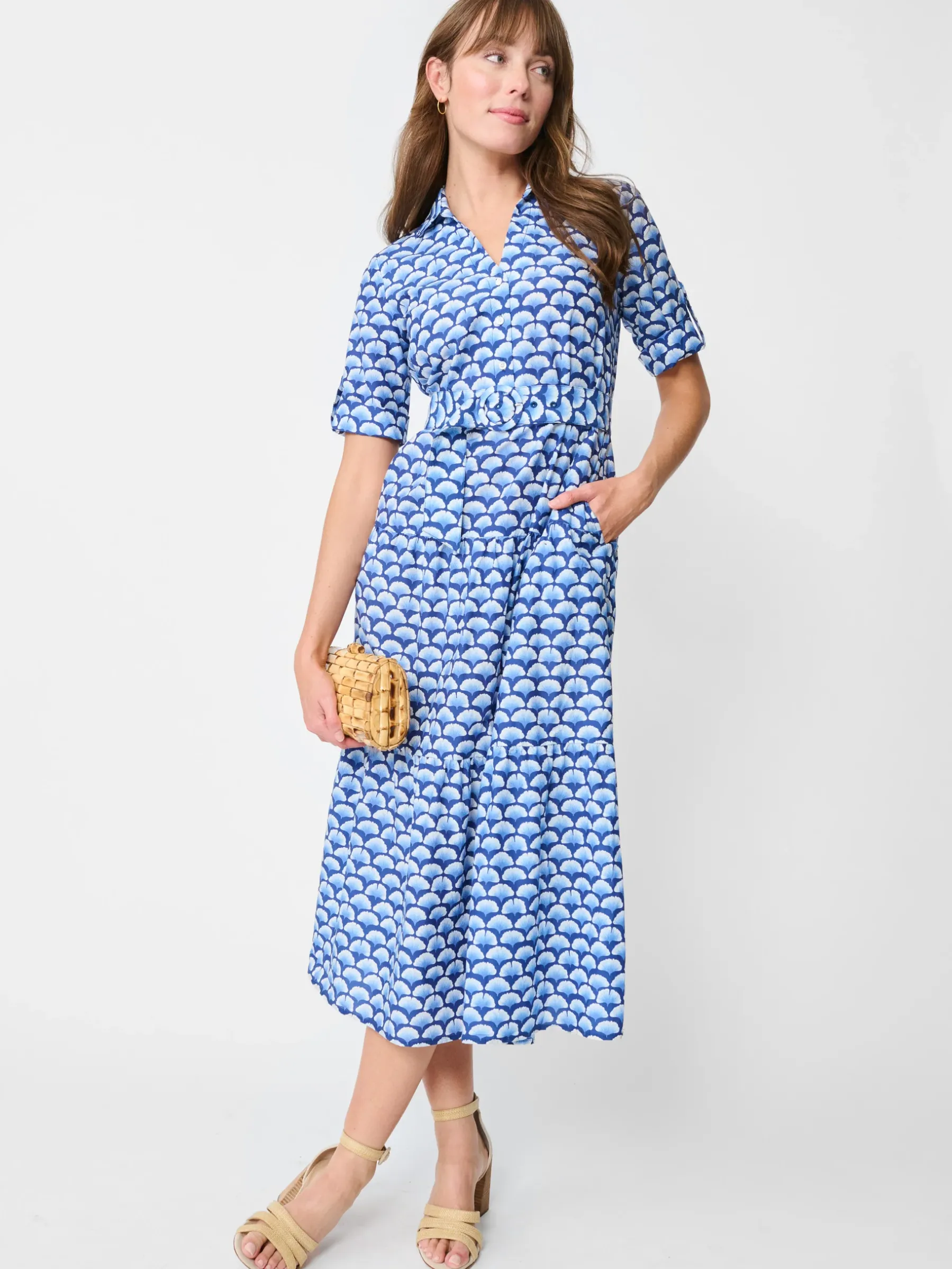 Janelle Silk Dress In Gingko Mosaic-J.McLaughlin Best