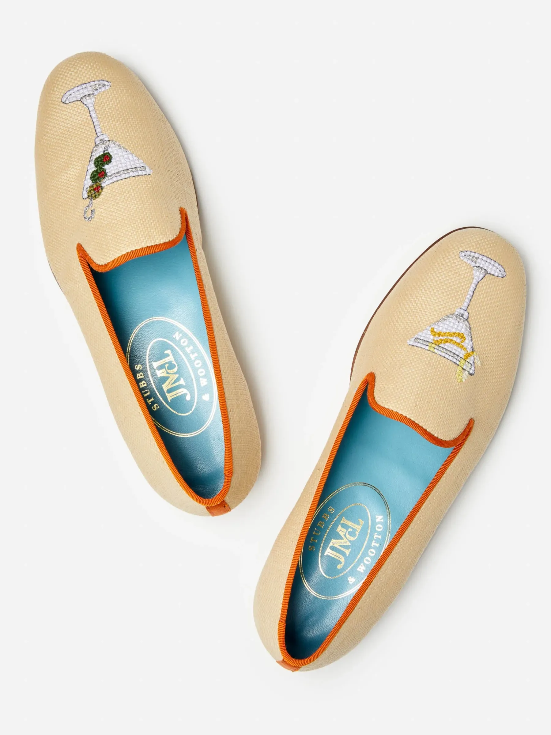 J.McL X Stubbs Wootton Grasscloth Slippers In Martini-J.McLaughlin Best