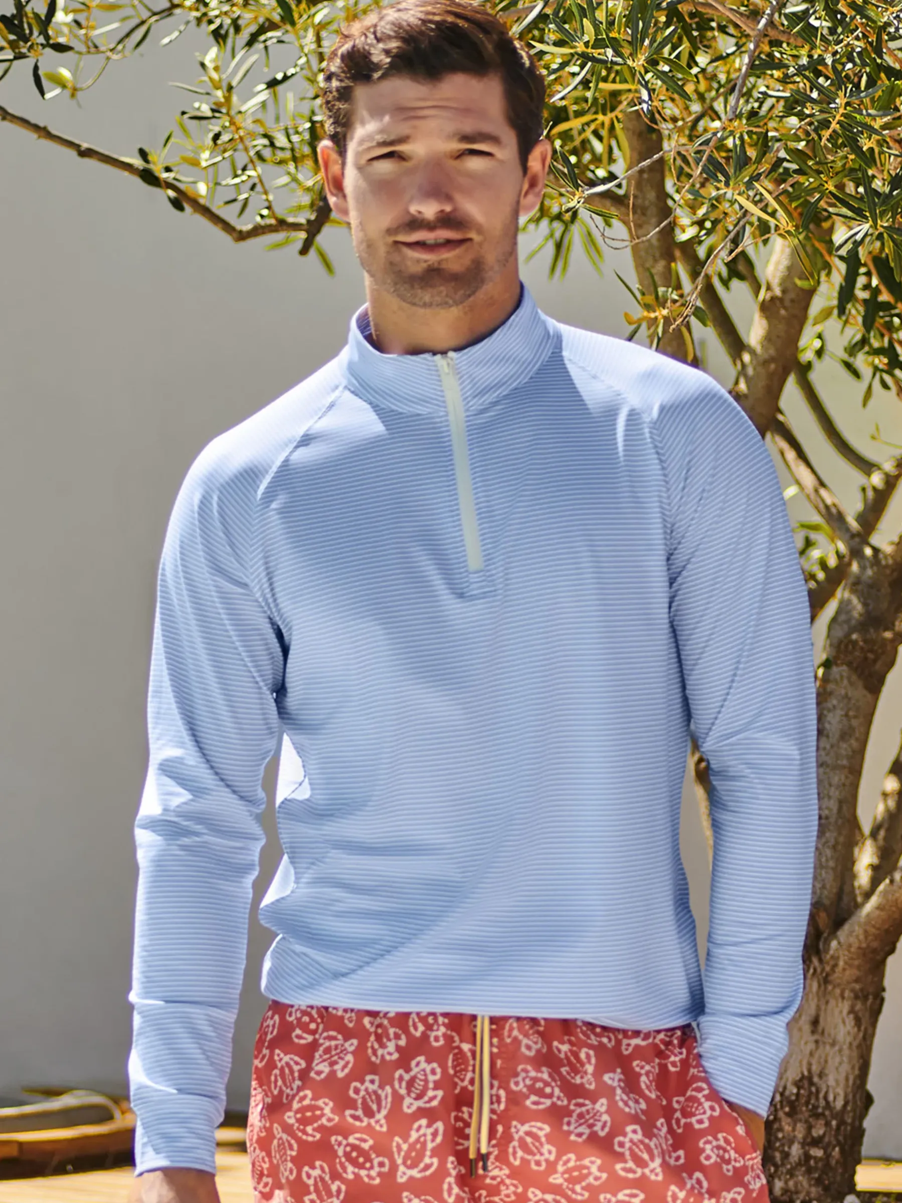Kosta Performance 1/2 Zip In Covington Stripe-J.McLaughlin Online